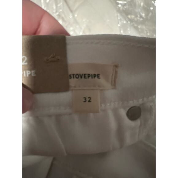 NWT Madewell Women's Straight Leg Stovepipe Denim Jeans Pure White Size 32 - Picture 12 of 12